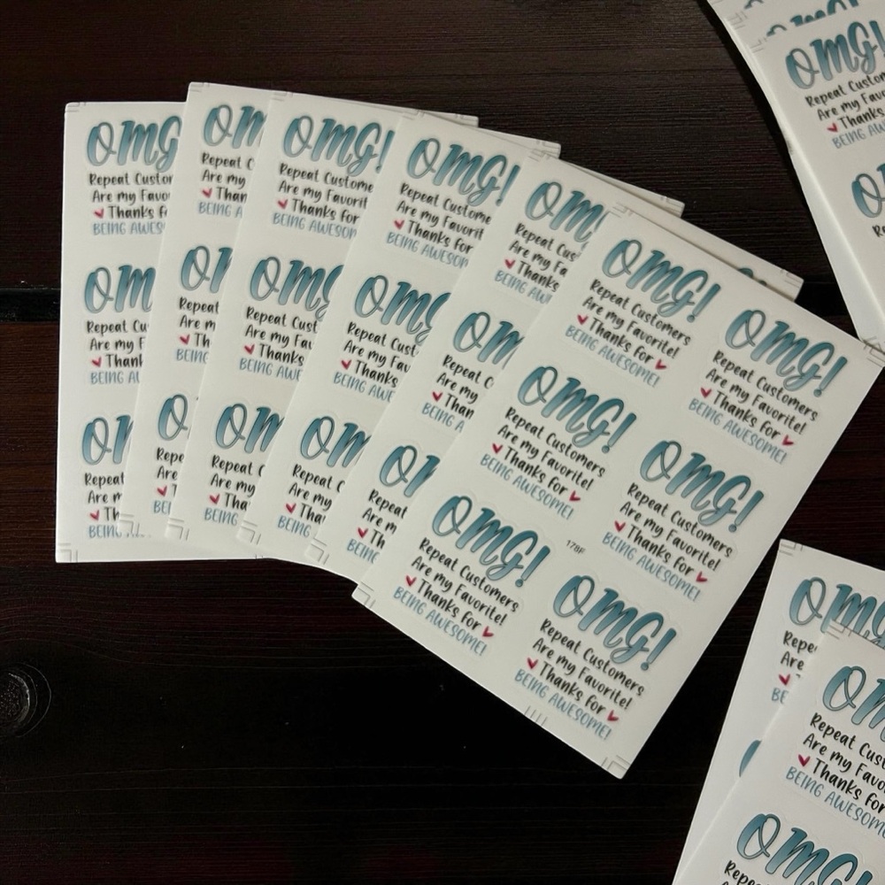 OMG! Repeat Customer Stickers (6-Sheet Pack)